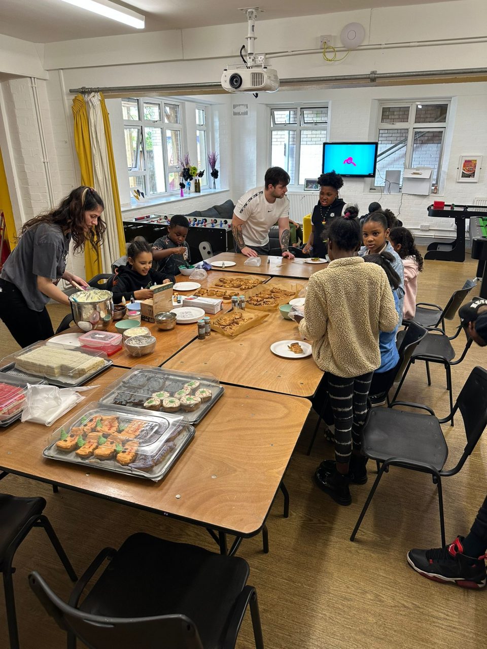 Young people doing a cooking activity