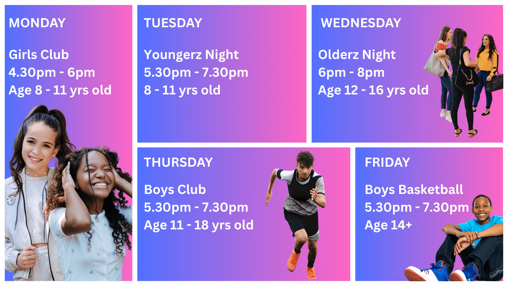 Youth club time table
